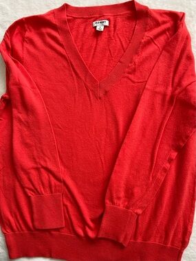 Old Navy Bright Orange V-Neck Sweater